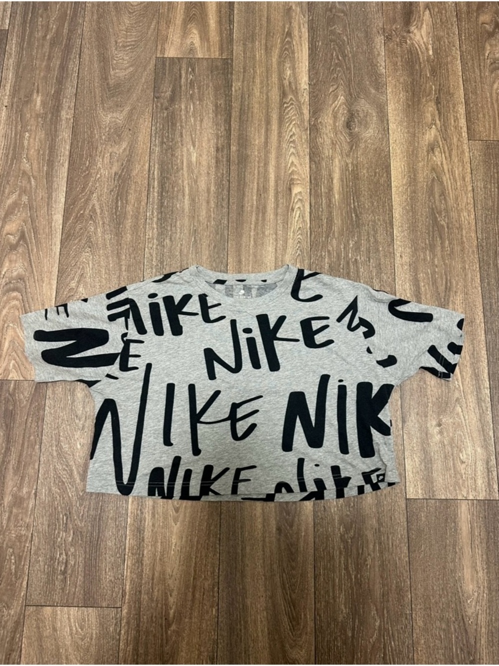 Nike Grey and Black Crop Tee